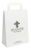 white kraft paper bags with logo