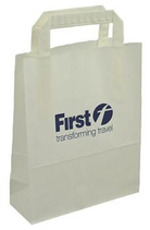 white kraft bags with printed logo