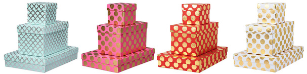 luxury gift boxes with foil dots design