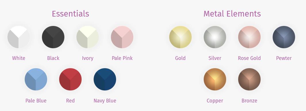 color chart of foldable gift boxes