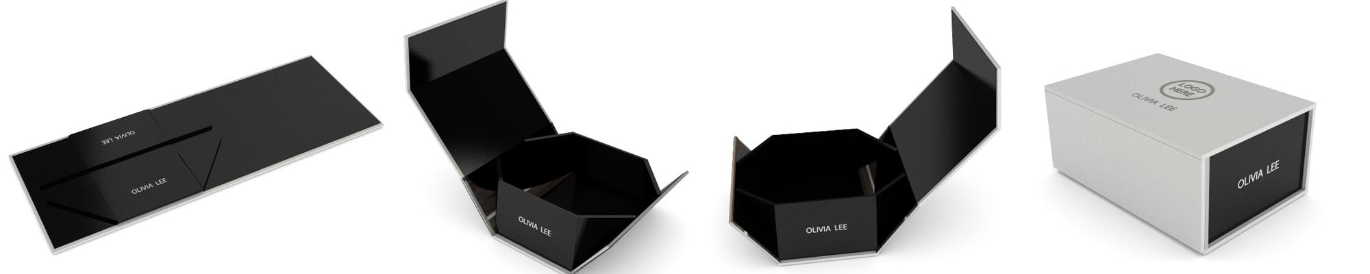 collapsible rigid boxes with printed logo