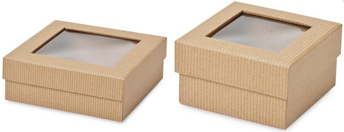 kraft gift boxes with window on  lid