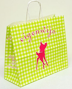 twisted handle white kraft paper bags with custom printing