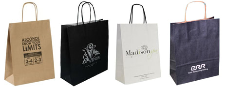 twisted handle kraft paper bags with printed logo
