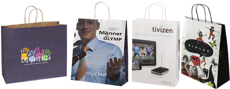 twisted handle kraft paper bags with full color custom printing