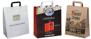 flat handle kraft shopping bags with custom printing