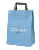 white kraft paper bags with flat handles