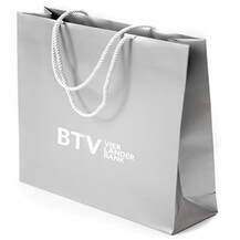luxury paper bags with printed logo and rope handle