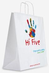 Printed white paper bags